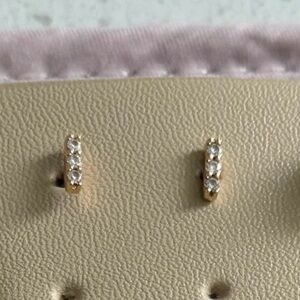 Pavé Bar Diamond Earrings in 14K Yellow Gold